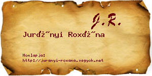 Jurányi Roxána névjegykártya